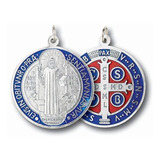 Medalla San Benito Medallon Esmaltado 50mm Souvenir Italy