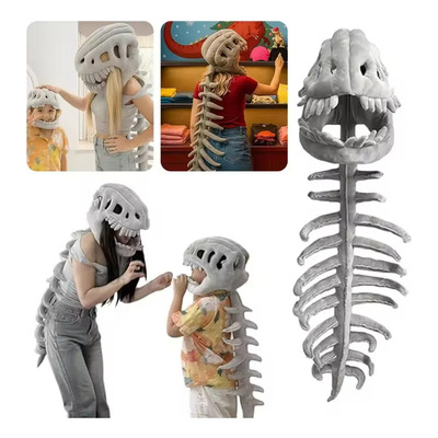Set 2 Disfraces Esqueleto Dinosaurio 90cm 120cm Regalo Fiesta Escenario Traje Cosplay Original Suave Calidad Carnaval Adulto Niño