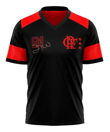 Camiseta Braziline Nova Zico Retro Flamengo Infantil - Preto