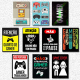 Quadros Decorativos Plaquinha 10 Pçs Games Gamer Quarto Jogo