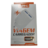 Carregador De Tomada Turbo 2 Usb 5.1a Com Cabo Tipo Lightnin