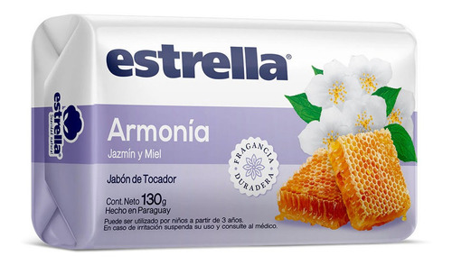 Jabon En Barra De Tocador Varias Fragancias Estrella 130g Fórmula Armonia