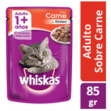 Pouch Whiskas Adulto Sabor Carne X 85 Grs. X 12 U.