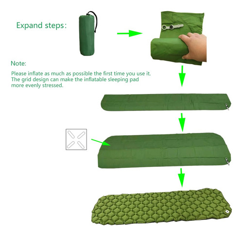 Colchoneta Inflable Súper Ligera Para Acampar Impermeable