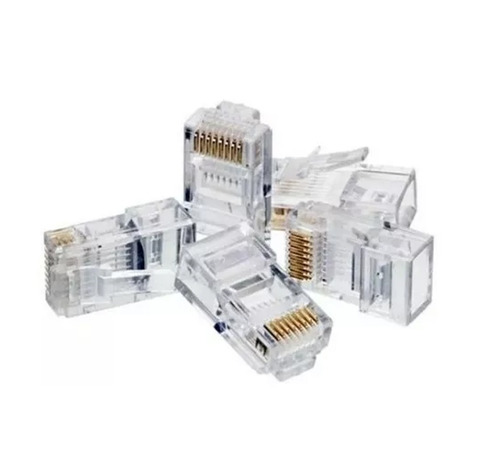Paquete 100 Piezas Plug Conector Rj45 Cable Red Utp Cat 5e