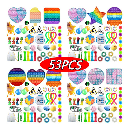 Creativo Multicolor Misterio Caja 53pc Juguete Fidget Niño R