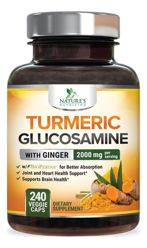 Nature's Nutrition | Turmeric Glucosamine | 2000mg | 240caps
