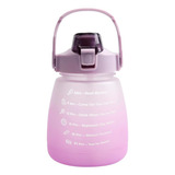 Botella De Agua Deportiva Motivacional 1 Lt Gran Capacidad Color Morado