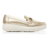 Mocasín Flexi Para Mujer Estilo 126706 Oro