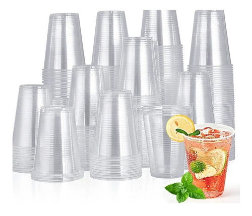 Vaso Descartable Plastico Transparente 500cc- Pack X100u