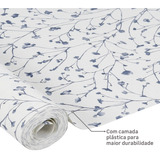 Papel De Parede Vinílico Florença Azul E Branco 53cmx10m 