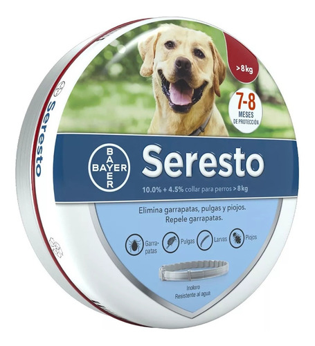 Seresto Collar Perros Grandes +8 Kg 8 Meses De Duración