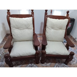 Juego Sillones Living  De Algarrobo 