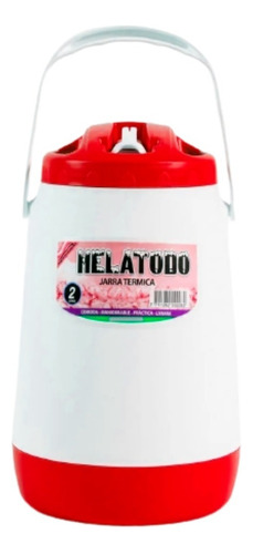 Jarra Bidon Termo Helatodo 2 L Terere Jugo Pico Vertedor Color Blanco - Rojo