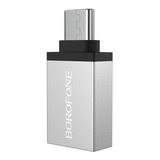 Adaptador Otg Usb-a A Usb-c Borofone Bv3 Gris