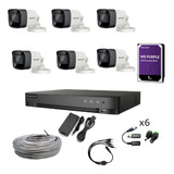 Kit Dvr Hikvision 8ch + 6 Cam 1080p + Fuente+cables+ 1tb Hdd