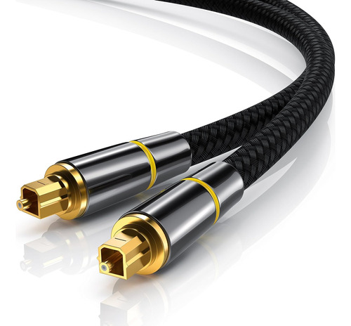 Cable Audio Digital Optico Toslink Alta Calidad Encordado 2m