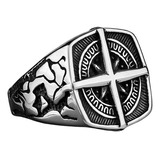 Anillo De Acero Color Plata Punk Biker Náutico Para Hombre 