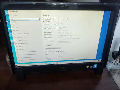 All In One Aoc 2011 (ca201ma) 4gb Hd 250gb Amd E-350 1,6ghs