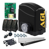 Kit Motor Portão Deslizante Agl 3 Metros 3 Controles 220v