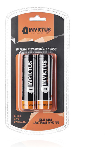 Bateria Recarregável 18650 Invictus  Kit Com 2 Unidades