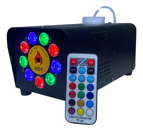 Máquina Fumaça 750w Rgb 9 Led Com Strobo 