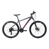 Mountain Bike Femenina Alubike Mtb Sierra  2023 R27.5 24v Frenos Microshift Fd-m20 Y Shimano Tourney Cambios Shimano Color Negro/rosa