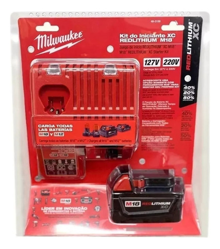 Kit Cargador M18-m12+ Batería 3ah Milwaukee. - E.o