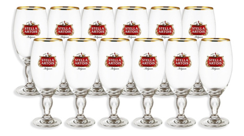 Copa De Vidrio Diseño Stella Artois Transparente 330ml X12