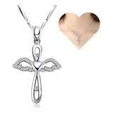 Collar Plata Ley 925 Dije Proteccion Amor Angel Cadena Mujer