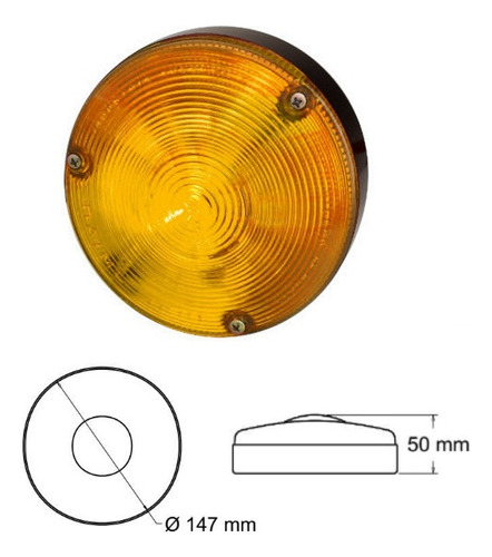 Faro Redondo Universal Trailer Camioneta Acoplado Camión