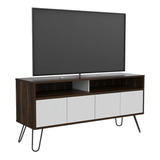 Mueble De Tv Vassel 2 Entrepaños Pantalla 55puLG Excelsior Color Marrón Oscuro