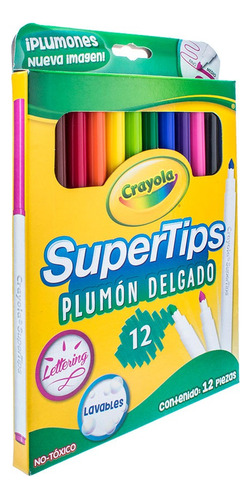 Crayola Super Tips Plumon Delgado 12 Piezas Lavable