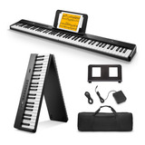 Teclado De Piano Portátil De 88 Teclas Plegable Bluetooth