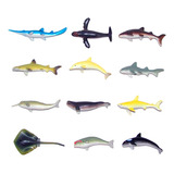 Animales Marinos De Goma X12 Delfín Tiburón Mar P/ Souvenir