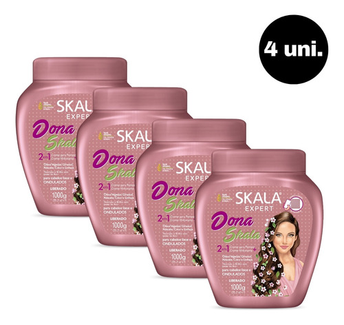 Kit 4 Creme De Tratamento Skala 1kg Dona Skala