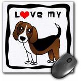 Mouse Pad Blanco Dibujo Amo A Mi Beagle 8 X 8 Pulgadas