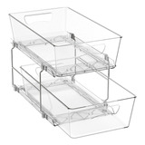 Organizador Extraíble 2 Niveles Transparente Para Cajones