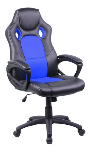 Sillón Ads Gamer Stone Reclinable Color Azul Material Del Tapizado Curpiel