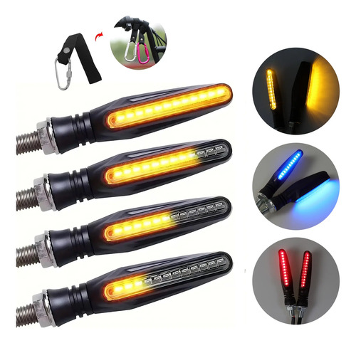 Direccionales Led Moto Secuencial Indicador Intermitente 4pz | MercadoLibre
