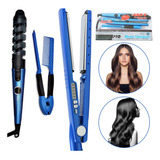 Kit De Plancha Alaciadora 450° +tenaza Rizadora Cabello Pelo