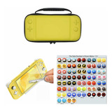 Estuche Rígido Amarillo Switch Lite + Vidrio Templado+2 Caps