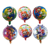 Pack 12 Globos Metalizados Super Mario Bros Para Aire Helio