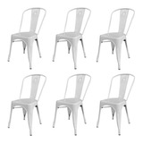 Silla De Comedor Desillas Tolix, Estructura Color Blanco, 6 Unidades