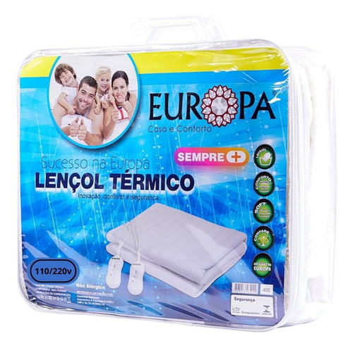 Lençol Térmico Solteiro Europa 127v E 220v 3 Temperaturas