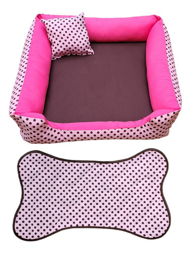 Cama Caminha Pra Cachorro 60x60 +tapetinho Cor Rosa Bolinha