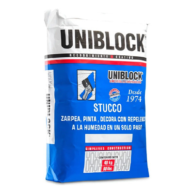 Estuco Uniblock Em Blanco Premium Con Microfibras 40 Kg | Envío gratis