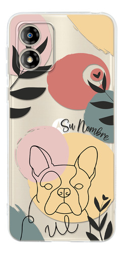 Funda Para Motorola Mujer Bulldog Francés Minimal Su Nombre