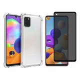 Kit Capa Capinha Para Galaxy A21s + Pelicula Privacidade