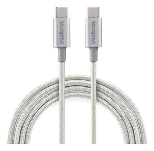 Cabo Usb Carregador Turbo Resistente Tipo C Nylon Intelbras Cor Branco